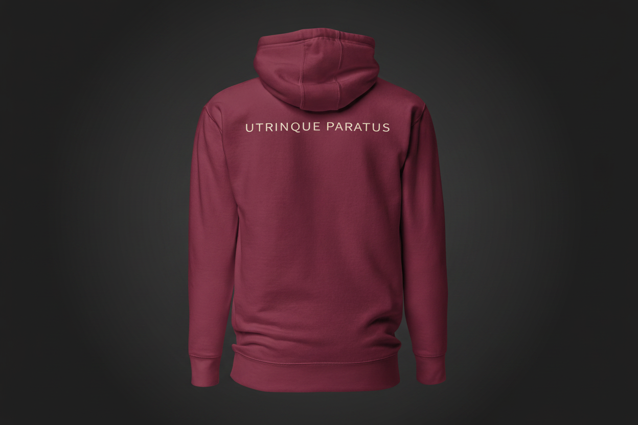 Maroon Hoodie Back – Dark Background
