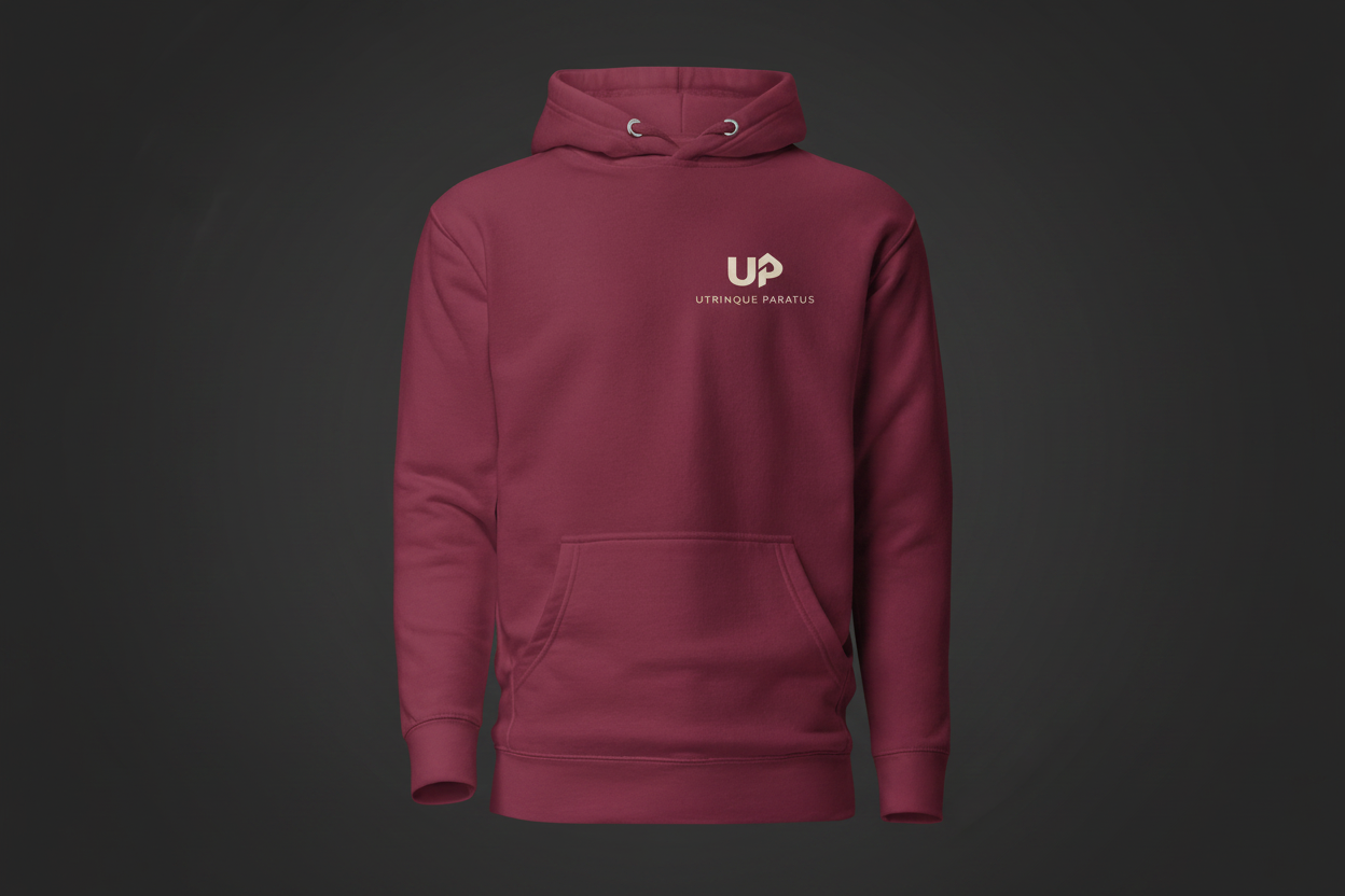 Maroon Hoodie Front v2 – Dark Background