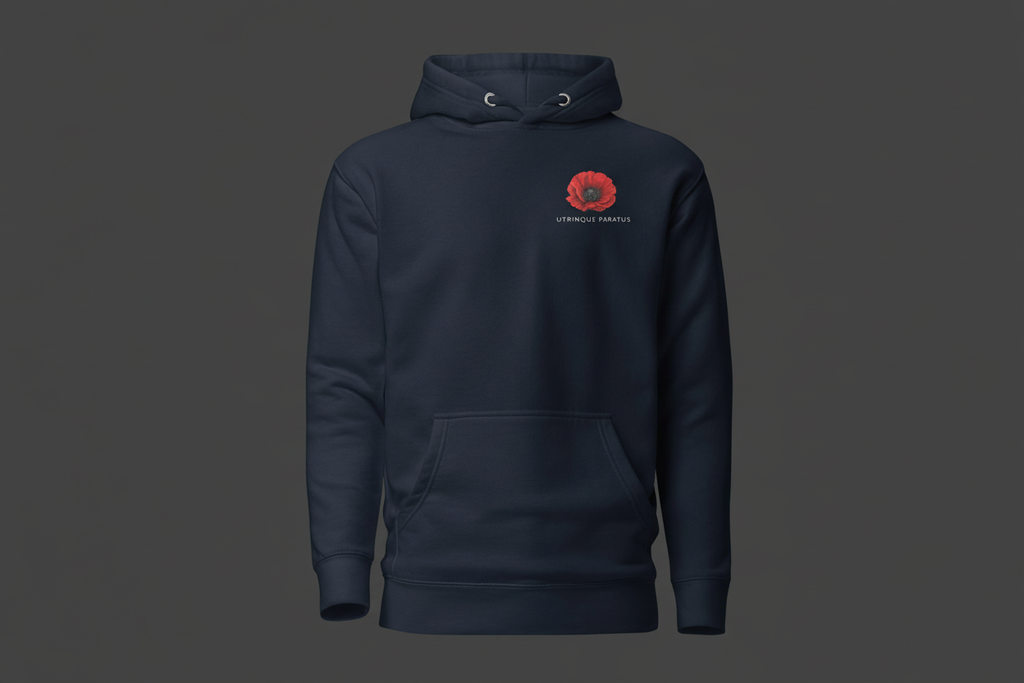 Navy hoodie front