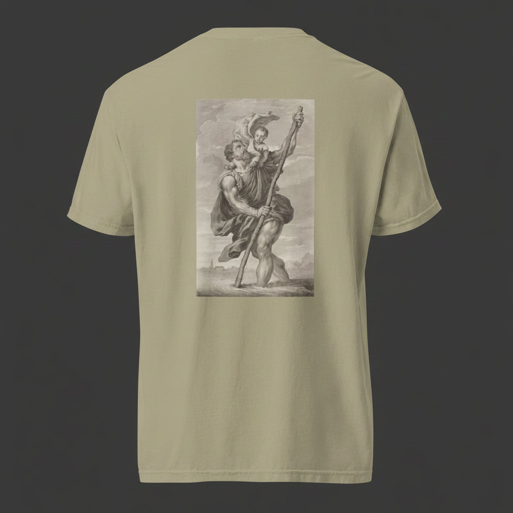 St Christopher Heavyweight Cotton T-Shirt by UP Apparel