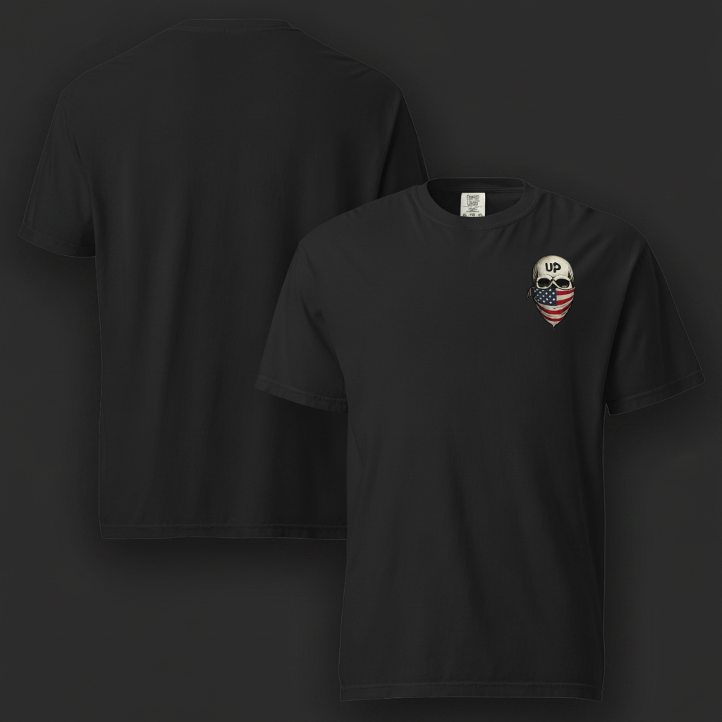 UP Skull T-Shirt Black – Dark Background