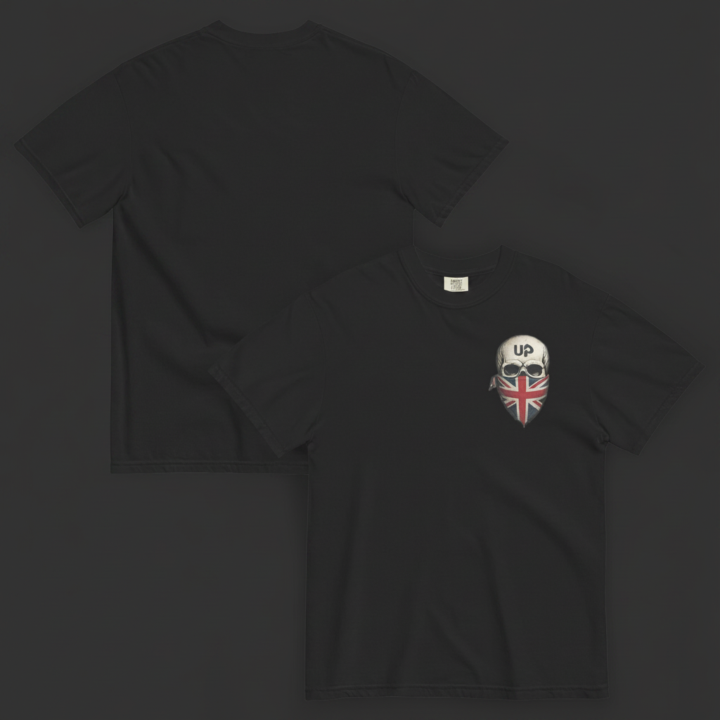 UP UK Skull T-Shirt Black – Dark Background